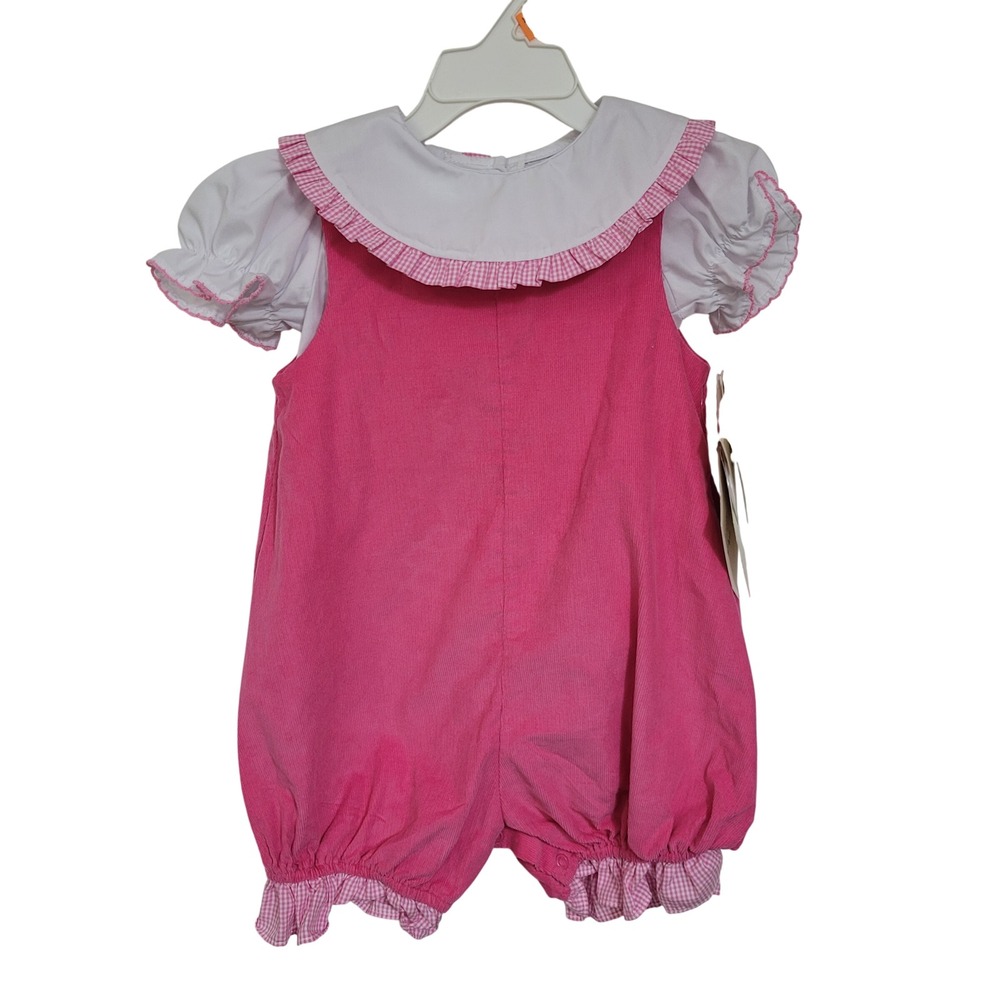 Zuccini Baby Girl 18M Pink Corduroy Bubble Romper Blouse Set Trim NEW